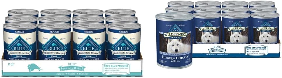 Blue Buffalo Natural Senior Wet Dog Food Bundle, Multiple Flavors