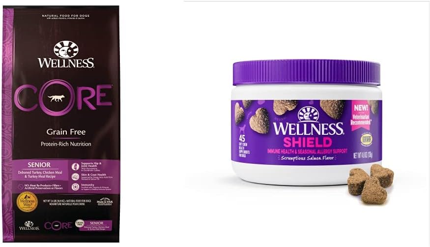 Wellness CORE Senior Grain-Free Salmon Dry Dog Food + Immune Supplemen