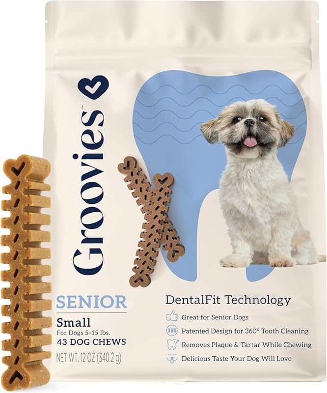 Groovies Dental Chews for Small Senior Dogs