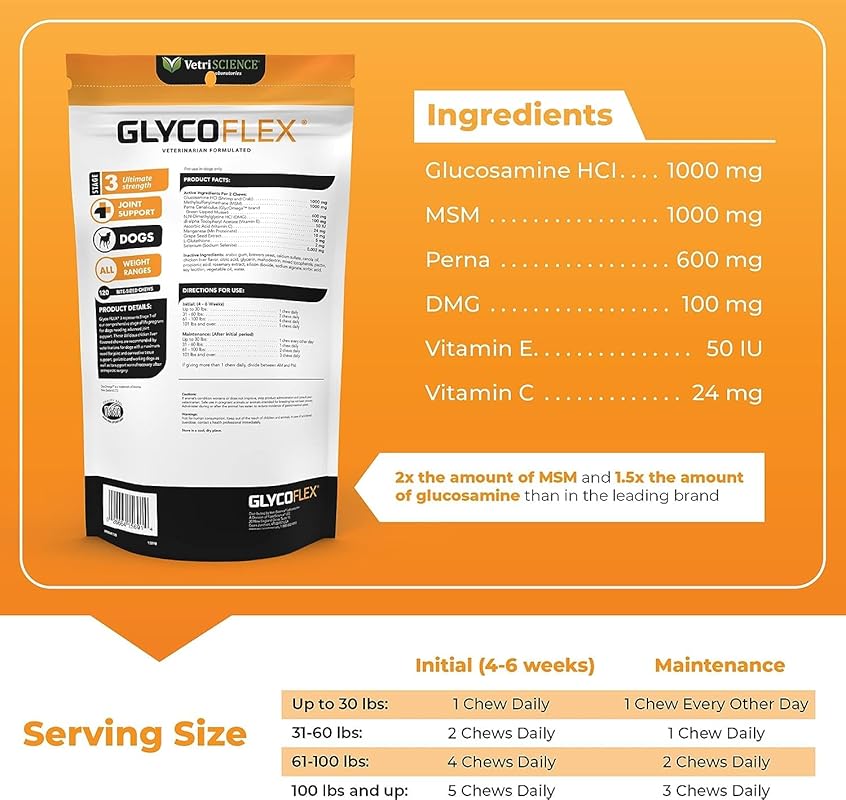 Clinically Proven Hip & Joint Supplement for Dogs – 120 Chews + Senior