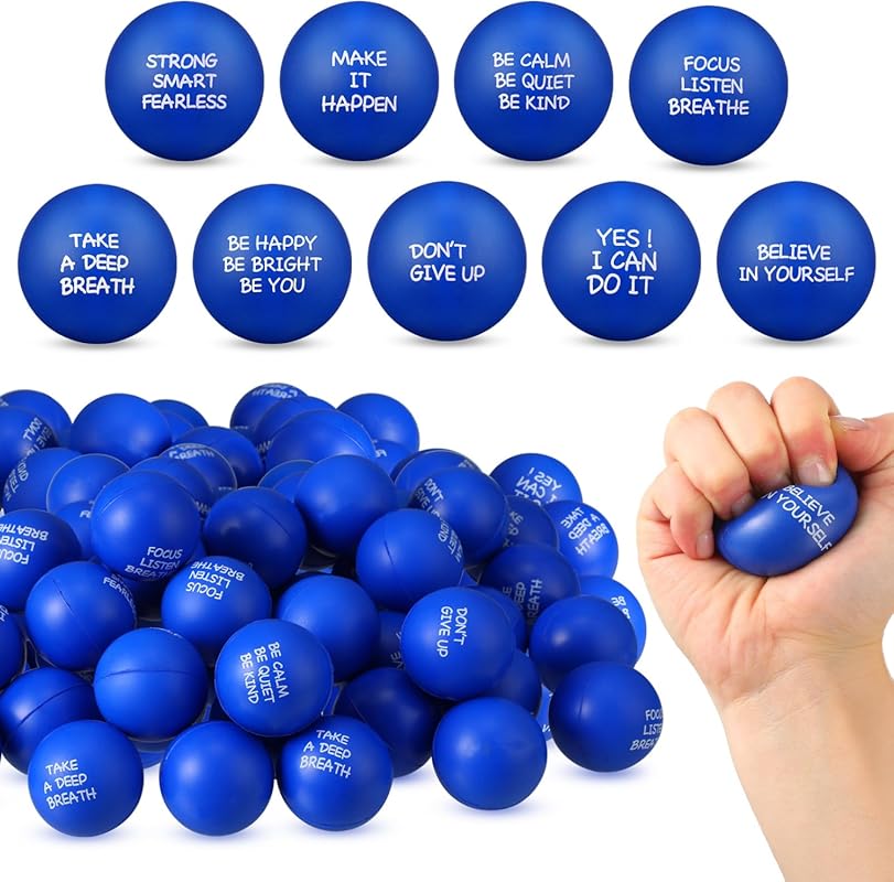 Shappy Blue Stress Relief Balls for Adults, Motivational Fidget Toys f