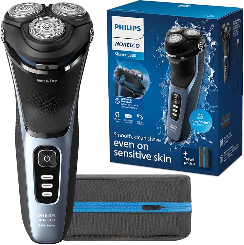 Philips Norelco S3243 Wet & Dry Shaver with P-Cap & Pouch