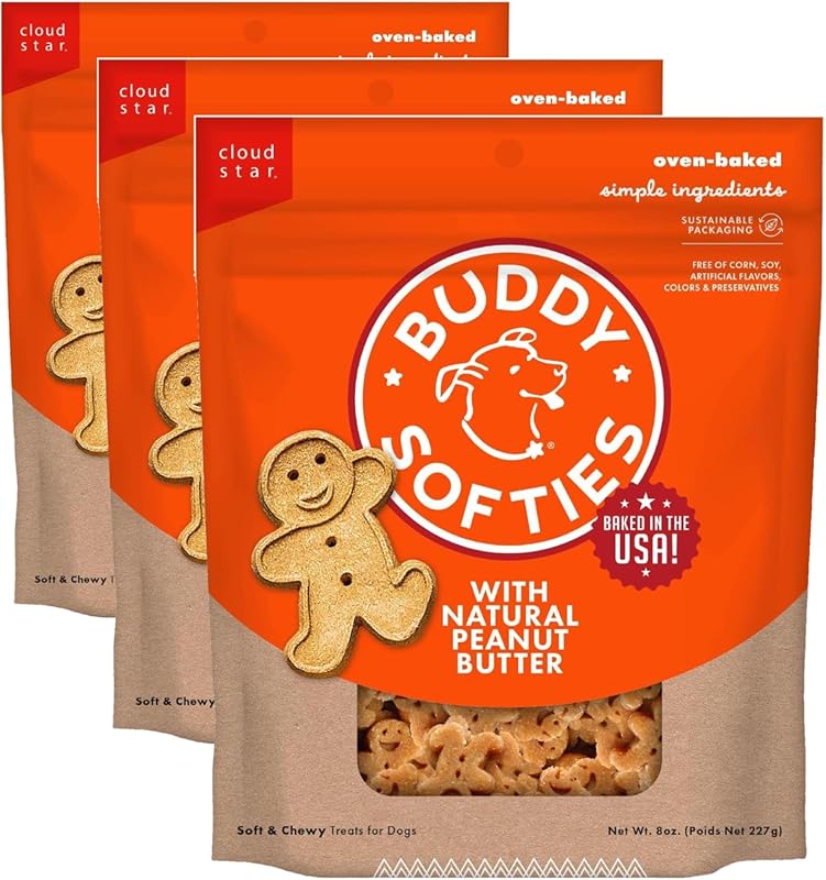 Buddy Biscuits Softies Peanut Butter Flavor Dog Treats, Oven Baked in