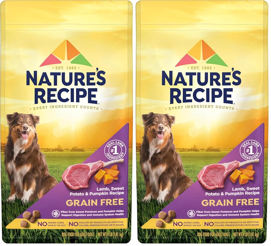 Nature's Recipe Grain-Free Dry Dog Food, Lamb, Sweet Potato & Pumpkin,