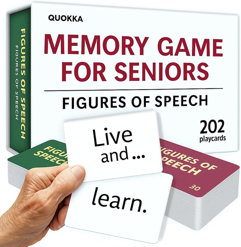QUOKKA 202-Piece Alzheimer's & Dementia Brain Card Games – 2-Level Exp