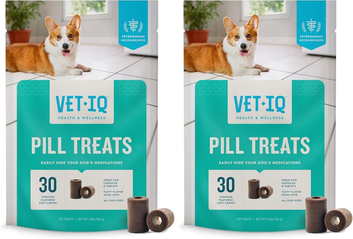 VETIQ Pill Treats for Dogs, Chicken Flavor Soft Chews, 30 Count (Pack