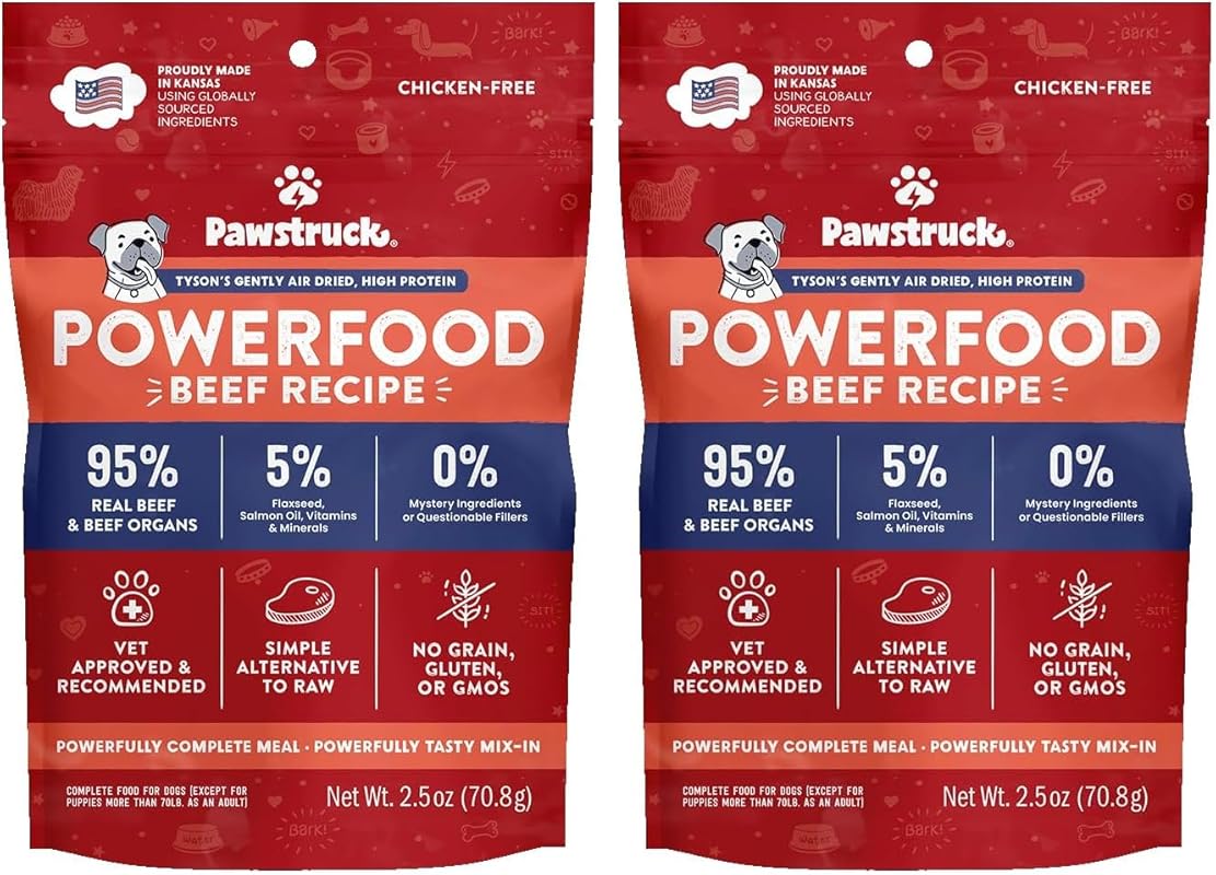 Pawstruck All Natural Air Dried Real Beef Dog Food, Grain Free, Made i