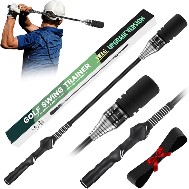 MIKOSI Golf Swing Trainer with Ergonomic Grip & Adjustable Speed – War