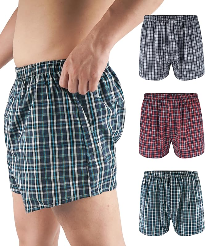 YESWEL Men’s Washable Reusable Boxer Briefs with Front Fly, Multicolor