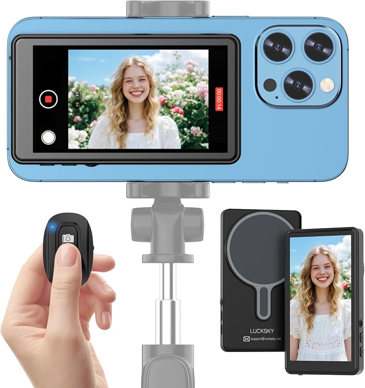 Vlog Selfie Monitor Screen for iPhone 4K 60fps Wireless Mirroring Remo