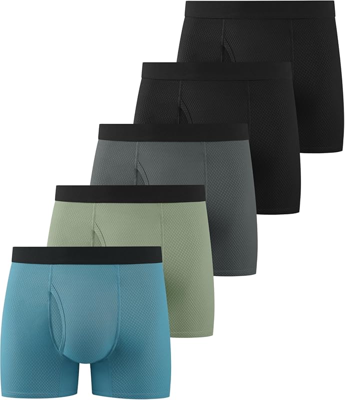 YESWEL Modal Leakproof Boxer Briefs for Men with Fly, Light Absorption