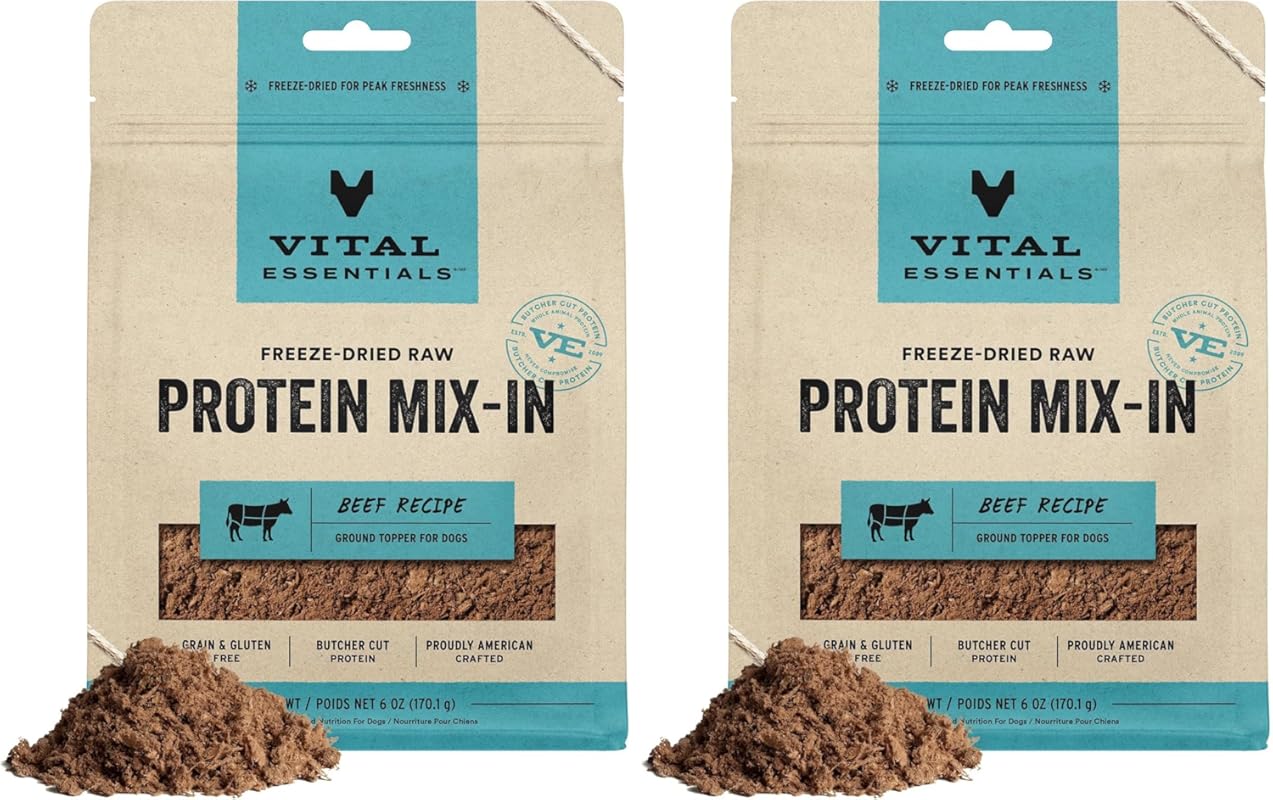 Vital Essentials Freeze Dried Raw Beef Topper - High Protein, Grain Fr