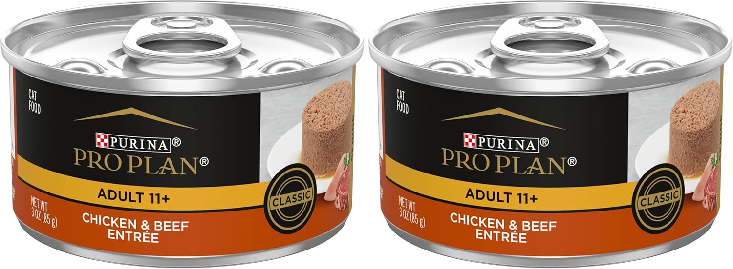 Purina Pro Plan High Protein Senior 11+ Chicken & Beef Pate Wet Cat Fo