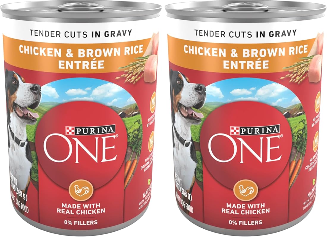 Purina ONE Natural High Protein Wet Dog Food, Tender Cuts Chicken & Br