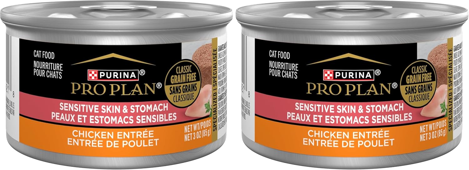 Purina Pro Plan Sensitive Skin & Stomach Wet Cat Food Pate, Grain Free