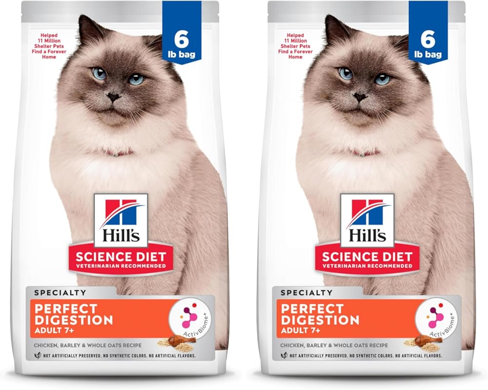 Hill's Science Diet Perfect Digestion Senior Adult 7+ Dry Cat Food wit