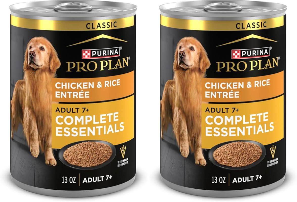 Purina Pro Plan Senior 7+ Chicken & Rice Entree Wet Dog Food, 24-Pack