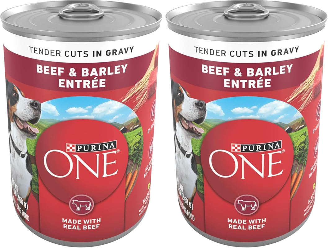 Purina ONE Natural Wet Dog Food, Tender Cuts Beef & Barley Gravy, 13 o