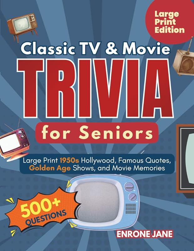 Classic TV Movie Trivia Large Print 1950s Hollywood Quotes Golden Age