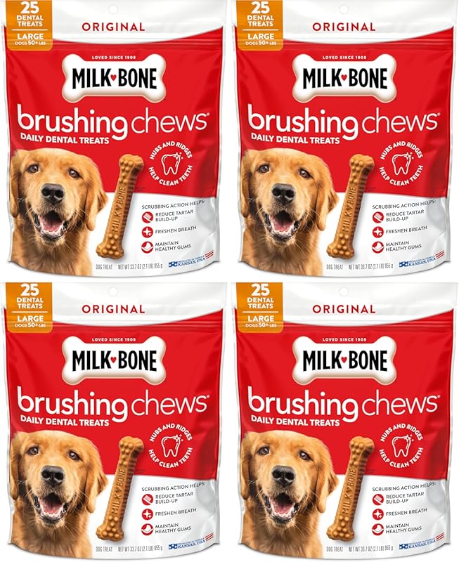 Milk-Bone Brushing Chews Original Chicken Flavor Dental Dog Treats, La