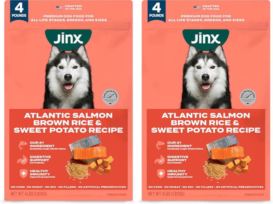 Jinx Premium Dry Dog Food with Real Salmon, Brown Rice & Sweet Potato