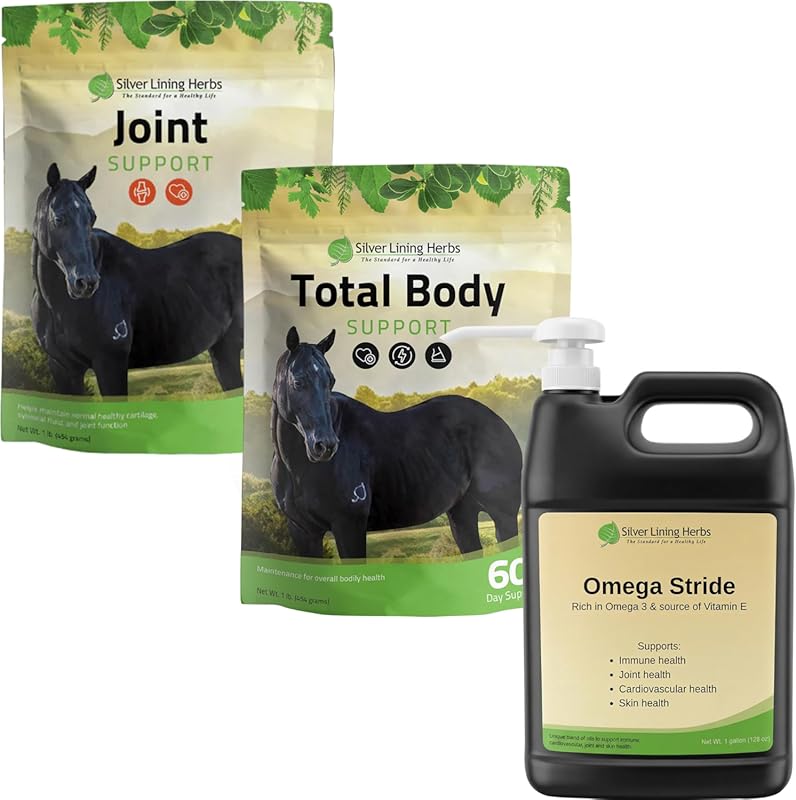 Silver Lining Herbs Senior Horse Bundle: Omega Stride & Total Body Sup
