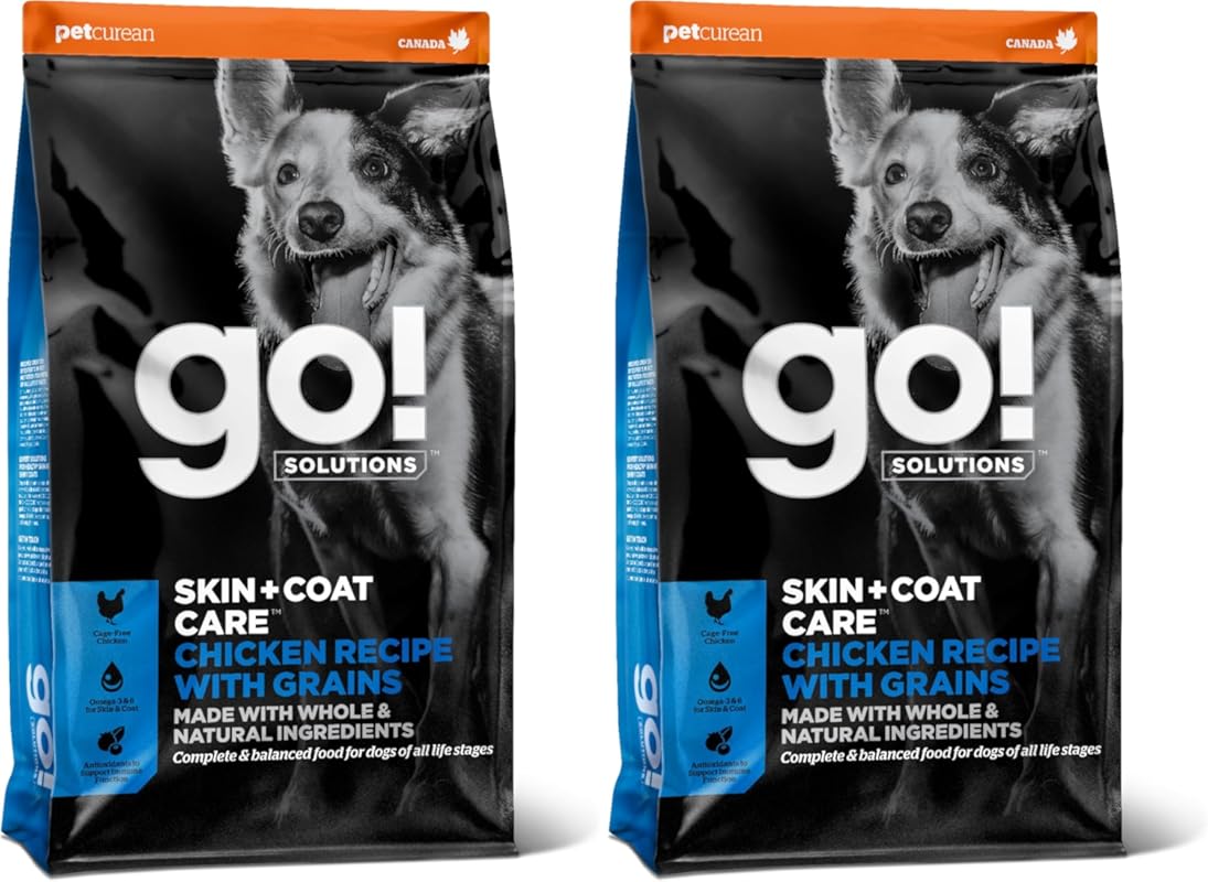 Go! Solutions Skin + Coat Care Chicken Grains Omega-3 Dog Food for All