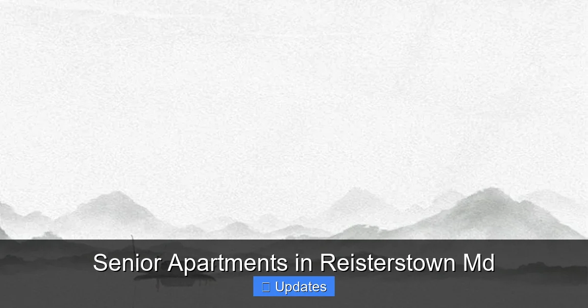 Senior Apartments in Reisterstown Md