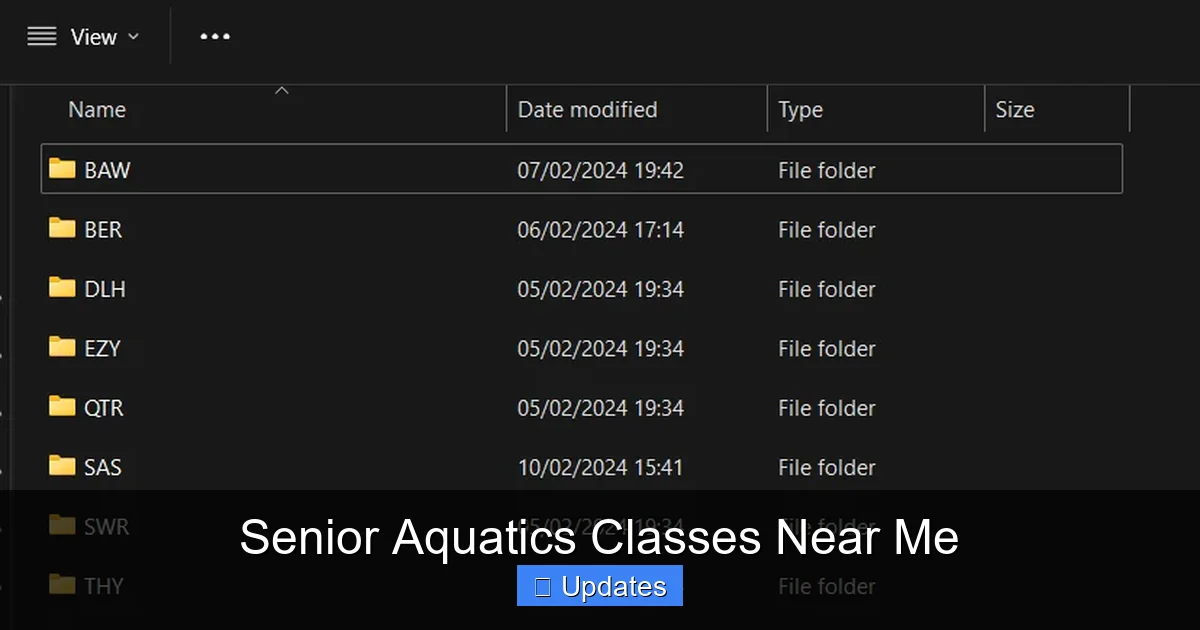 Senior Aquatics Classes Near Me
