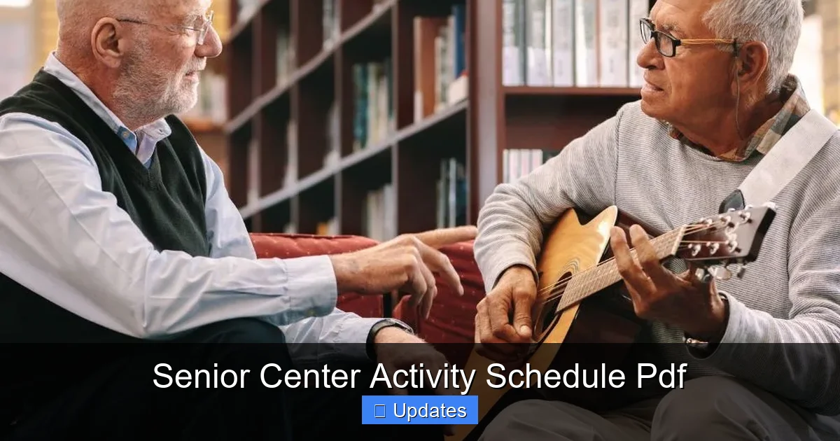 Senior Center Activity Schedule Pdf