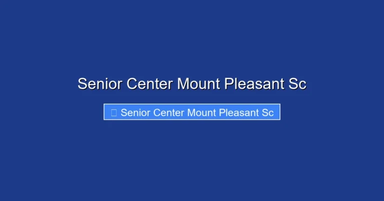 Senior Center Mount Pleasant Sc