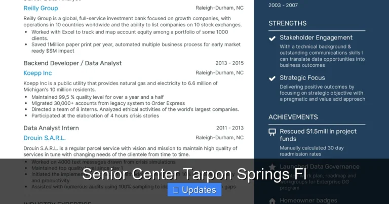 Senior Center Tarpon Springs Fl