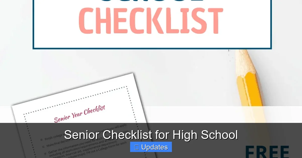 Senior Checklist for High School