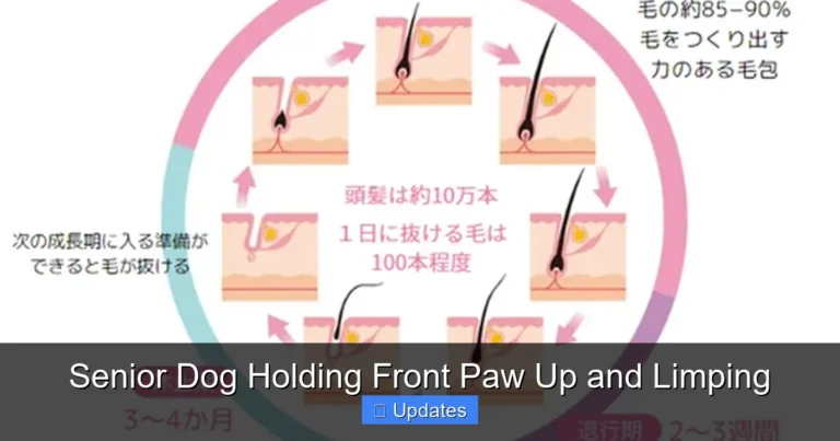 Senior Dog Holding Front Paw Up and Limping