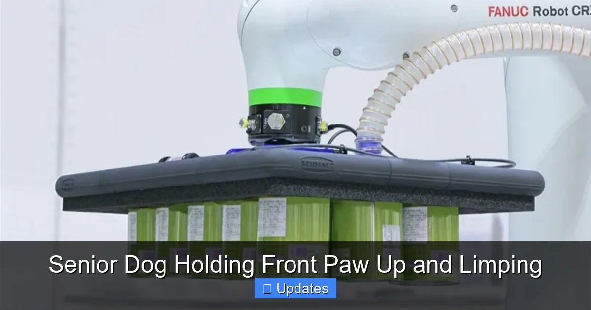 Senior Dog Holding Front Paw Up and Limping
