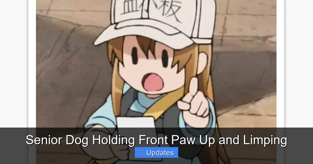 Senior Dog Holding Front Paw Up and Limping