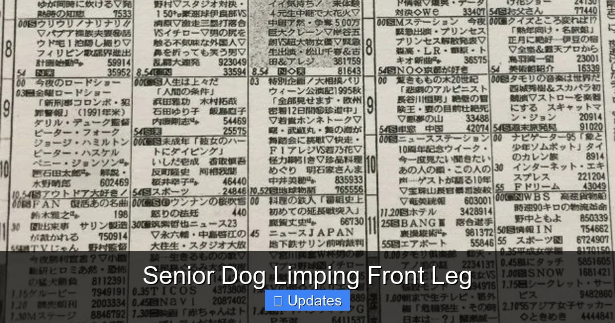 Senior Dog Limping Front Leg