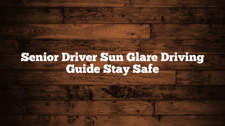 Senior Driver Sun Glare Driving Guide Stay Safe