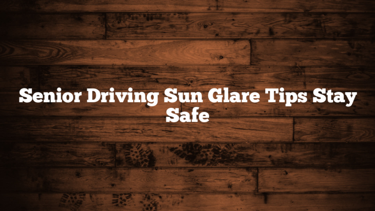 Senior Driving Sun Glare Tips Stay Safe