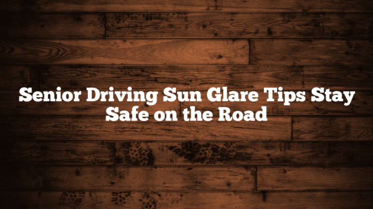 Senior Driving Sun Glare Tips Stay Safe on the Road