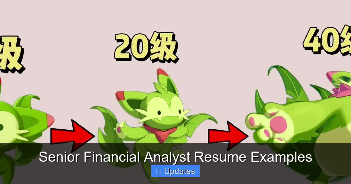 Senior Financial Analyst Resume Examples
