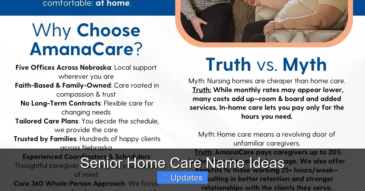 Senior Home Care Name Ideas