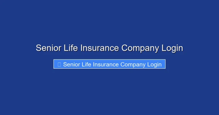 Senior Life Insurance Company Login