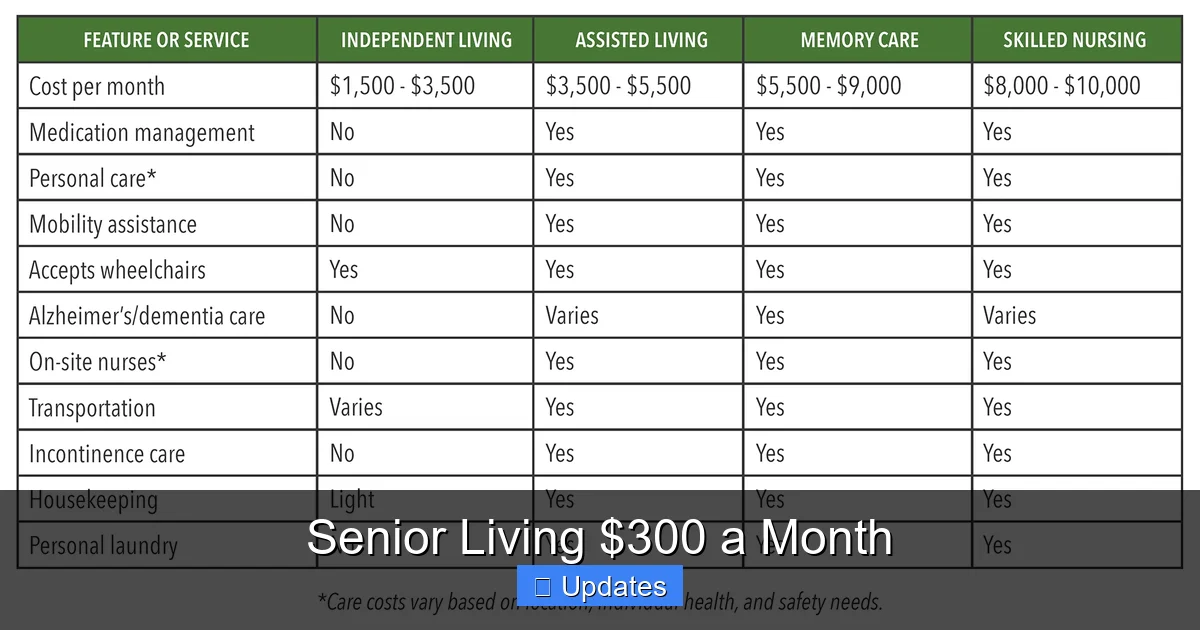 Senior Living $300 a Month