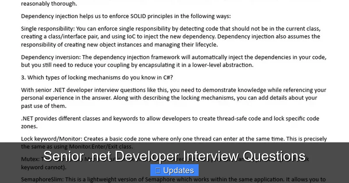 Senior .net Developer Interview Questions - SeniorsProTalk