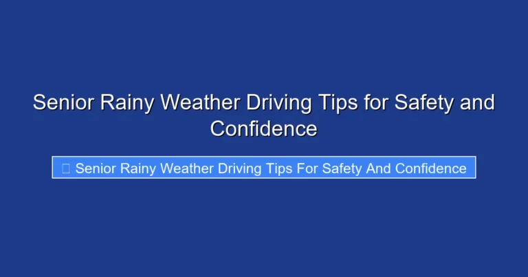Senior Rainy Weather Driving Tips for Safety and Confidence