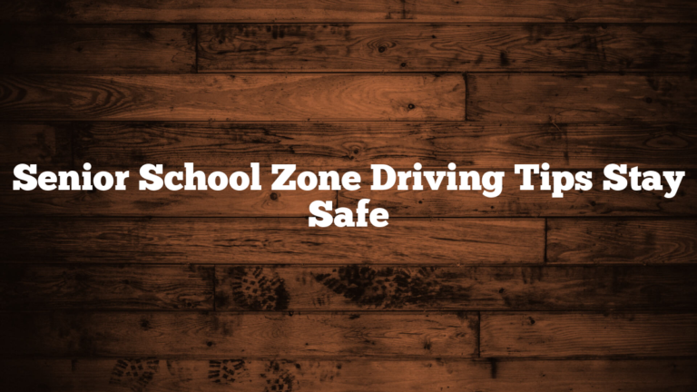 Senior School Zone Driving Tips Stay Safe