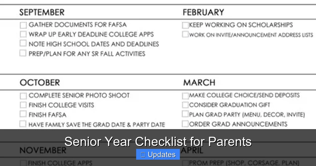 Senior Year Checklist for Parents