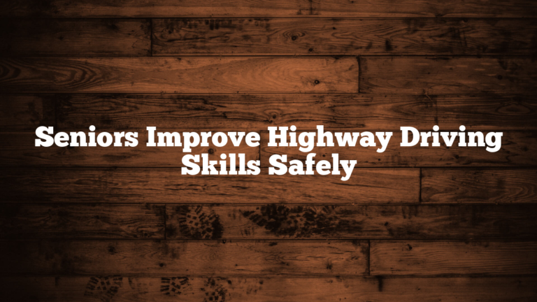 Seniors Improve Highway Driving Skills Safely