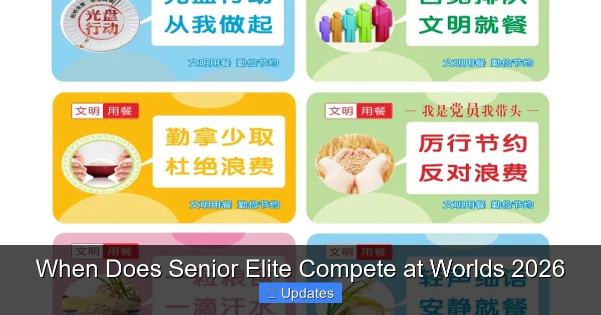 When Does Senior Elite Compete at Worlds 2026